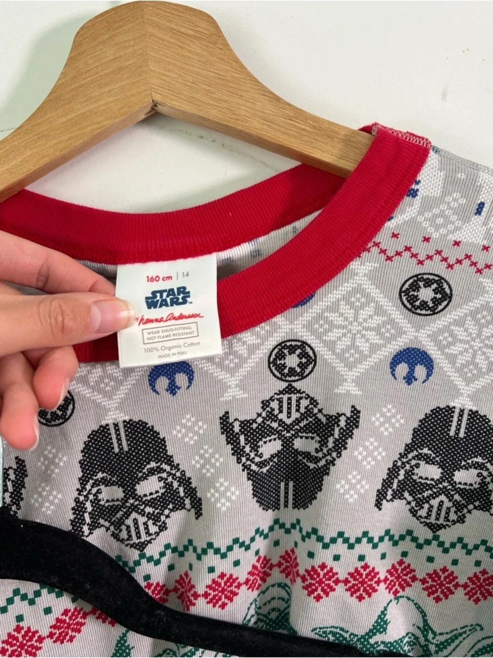 Hanna Andersson Star Wars Fair Isle holiday long john pajama Boys Size 14